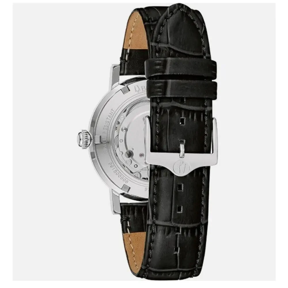 Bulova 96A242 Classic Automatic Blue Dial Leather Strap Selfwinding Watch $499